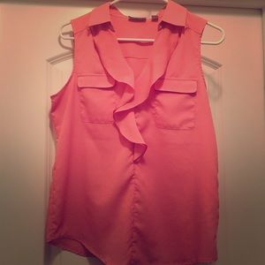 Coral Sleeveless Blouse